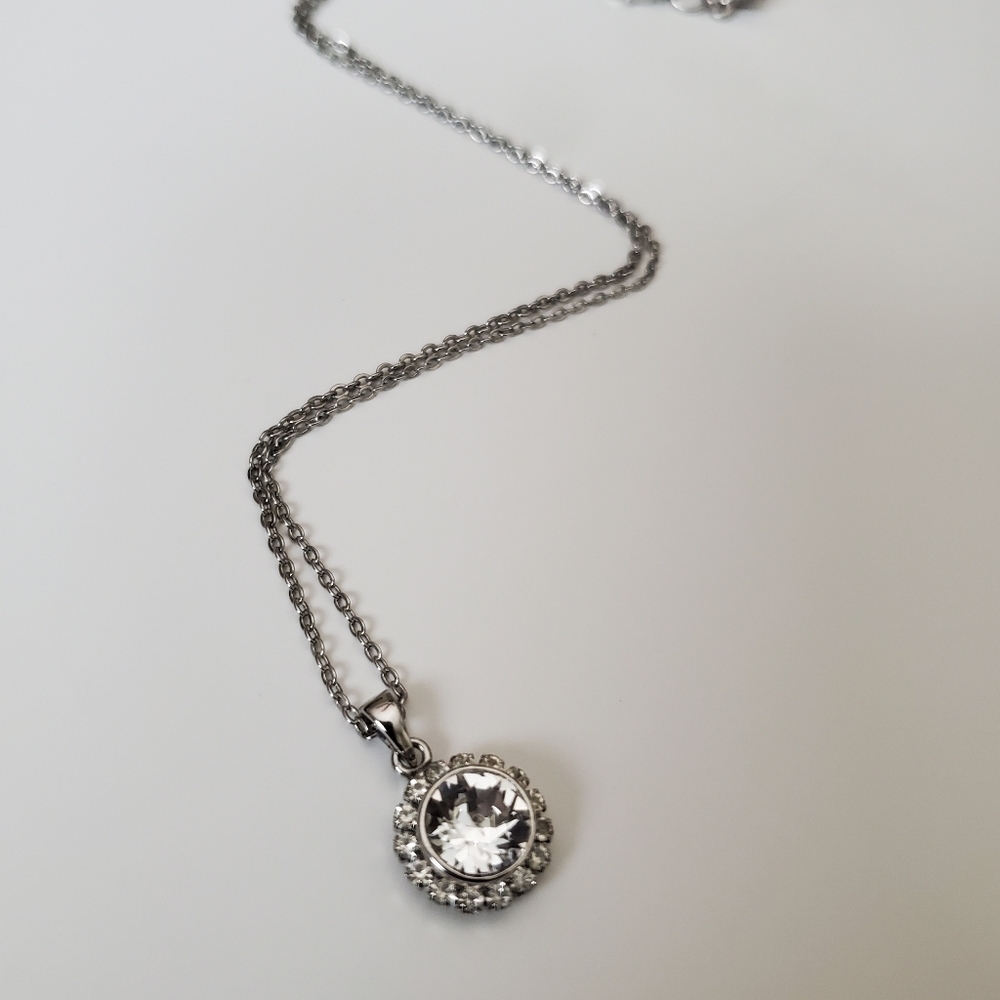 Ted Baker London Swarovski Crystal Daisy Lace Pendant Necklace